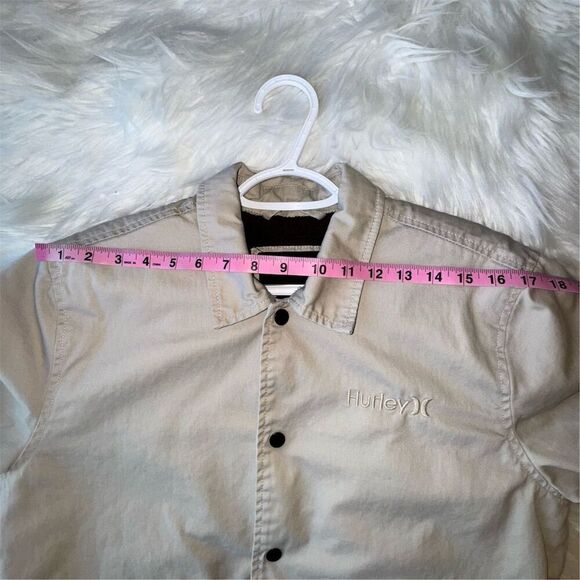 Hurley Men's Sherpa Lined Utility Military Jacket Tan Size S Casual Mid-Length - Picture 13 of 14
